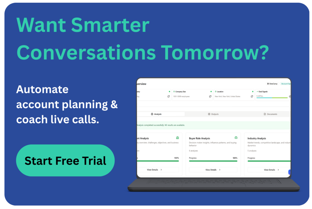 EnableU CTA banner promoting automated account planning with a Start Free Trial button.