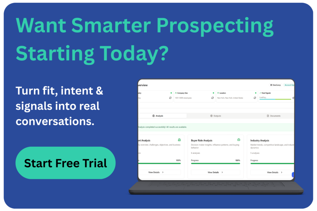 EnableU CTA banner promoting smarter prospecting with AI and a Start Free Trial button.